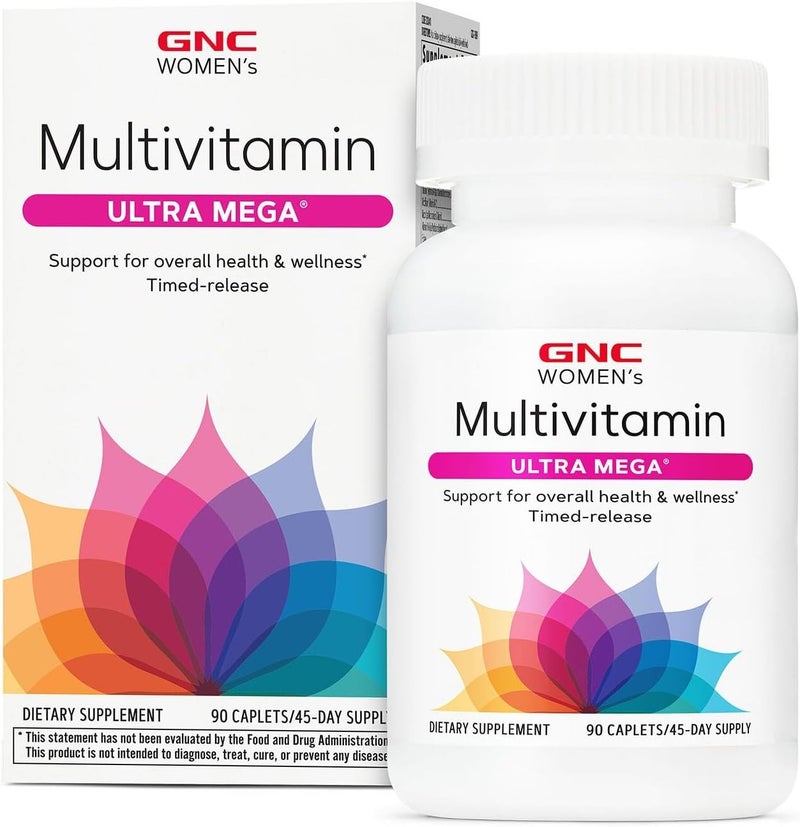 GNC Women's Ultra Mega Multivitamin Caplets, 90 Count - Image 1