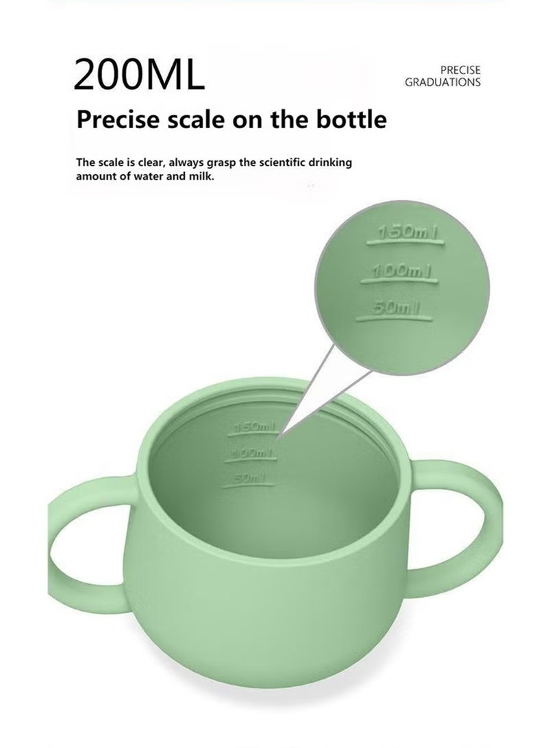 توبيتش 7 قطعة مجموعة تغذية الطفل - طبق طفل سلينيكي بمقبس، أدوات أكل آمنة ملعقة ومئزر وكوب لتغذية الطفل ذاتيًا - Image 4