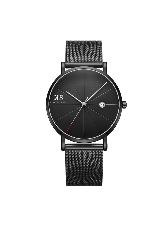 KENNETH SCOTT Men's Stainless Steel Analog Watch K22013-BMBB - 40 mm