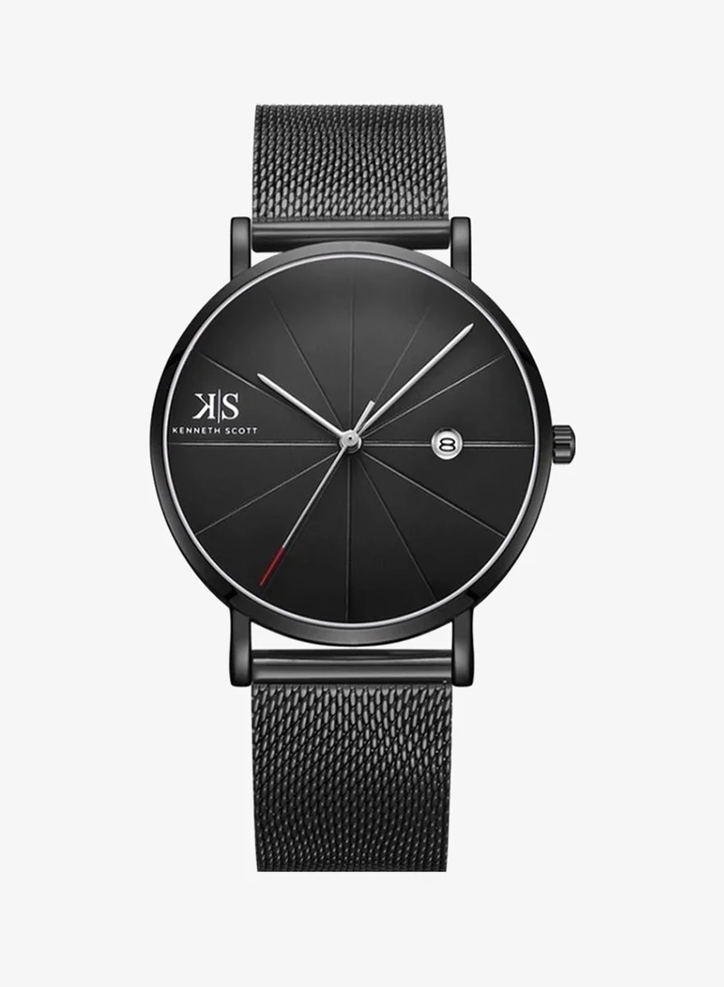 KENNETH SCOTT Men's Stainless Steel Analog Watch K22013-BMBB - 40 mm