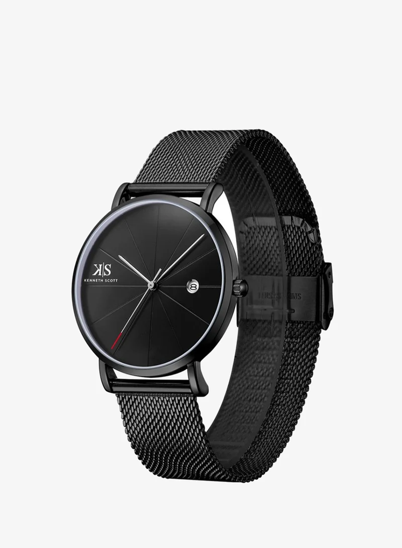 KENNETH SCOTT Men's Stainless Steel Analog Watch K22013-BMBB - 40 mm