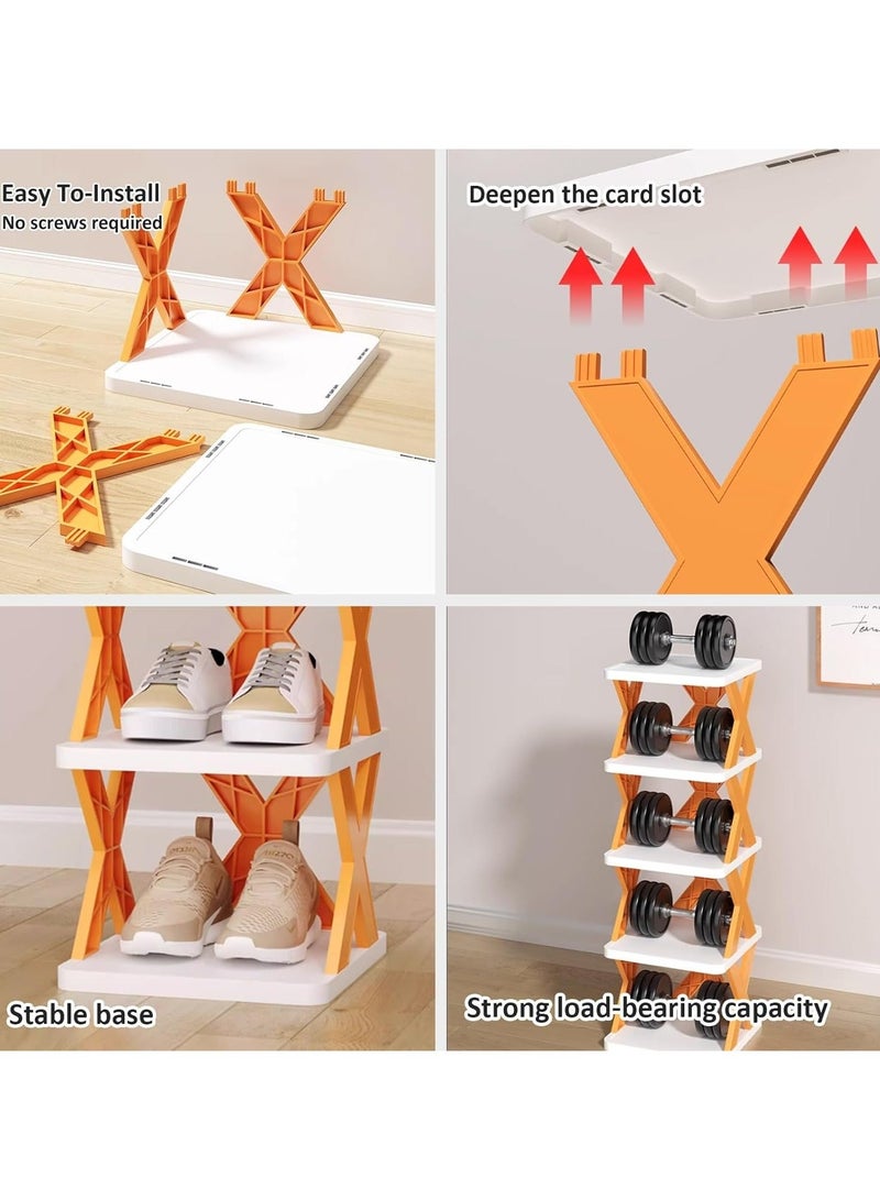 Raxoom X-Shape Shoe Rack, Shoes Rack for Entrance, Multi-layer Stackable Shoe Rack, Foldable Shoe Rack, Space Saving Shoe Storage, 6 Tier (Random Color) - Image 2
