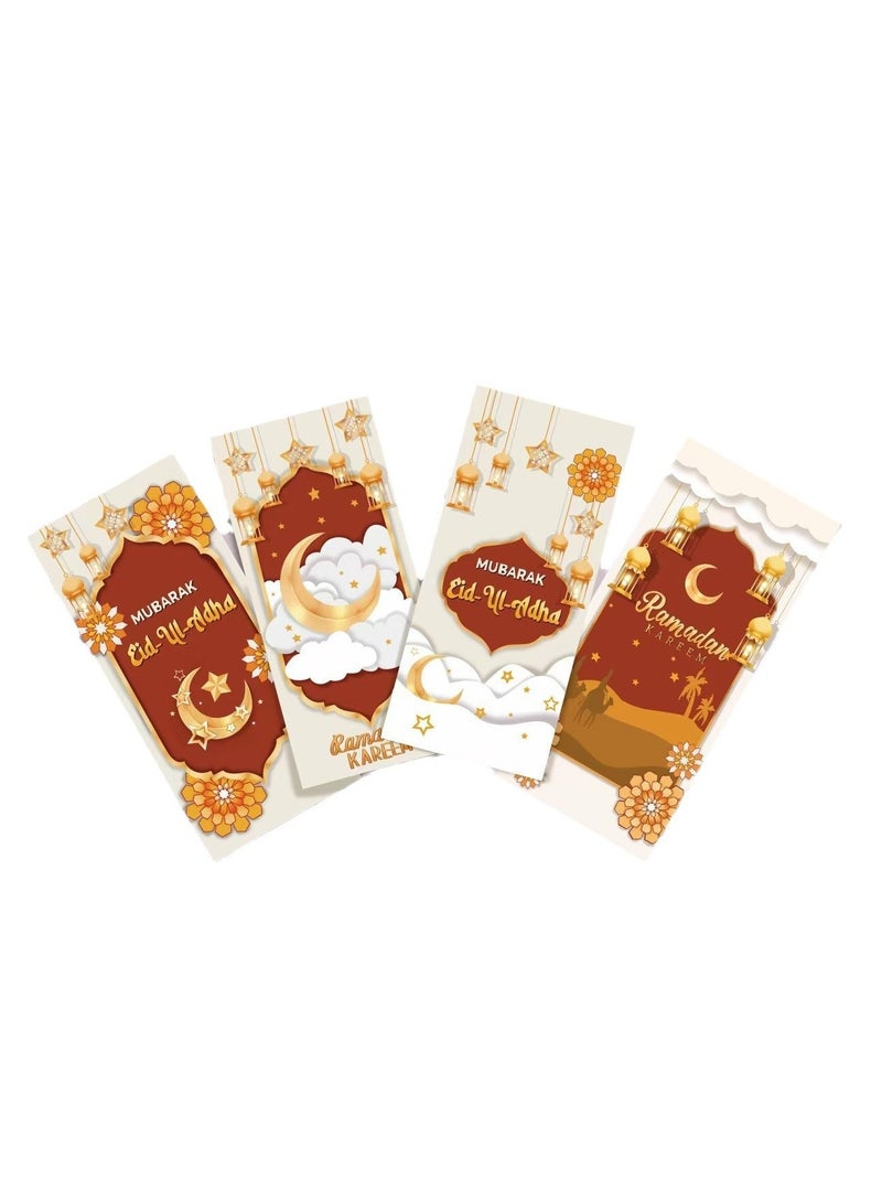 60 PCS Eid Mubarak Cellophane Bags Muslim Ramadan Cello Bags Castle Moon Goody Bag with Twist Ties Eid Mubarak Candy Bags Green Blue Treat Gift Bag for Muslim Festival Eid Party Favor - Image 5