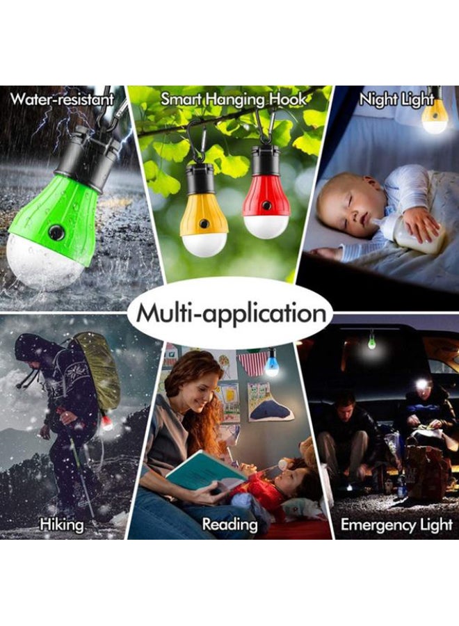 4 Piece Portable Battery Powered Led Camping Lantern Tent Light Bulb 5.7inch - Image 4