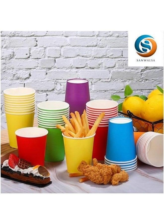 SANWALSA [200 ml, 50 Count, Multicolor Disposable Color Paper Cups | Rainbow Paper Cup for Wedding, Party, Picnic, Travel | Ideal for Tea, Coffee, Juice & Water - Image 4