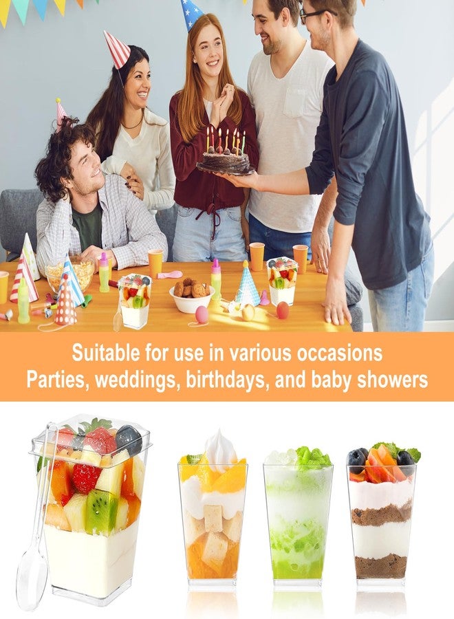 YOIYINI 30 Pack 5oz Dessert Cups with Lids and Spoons,Yogurt Parfait Cup with Lids,Plastic Dessert Containers with Lid,Mini Parfait Shooter Cups for Pudding,Yogurt,Appetizer,Ice Cream - Image 4