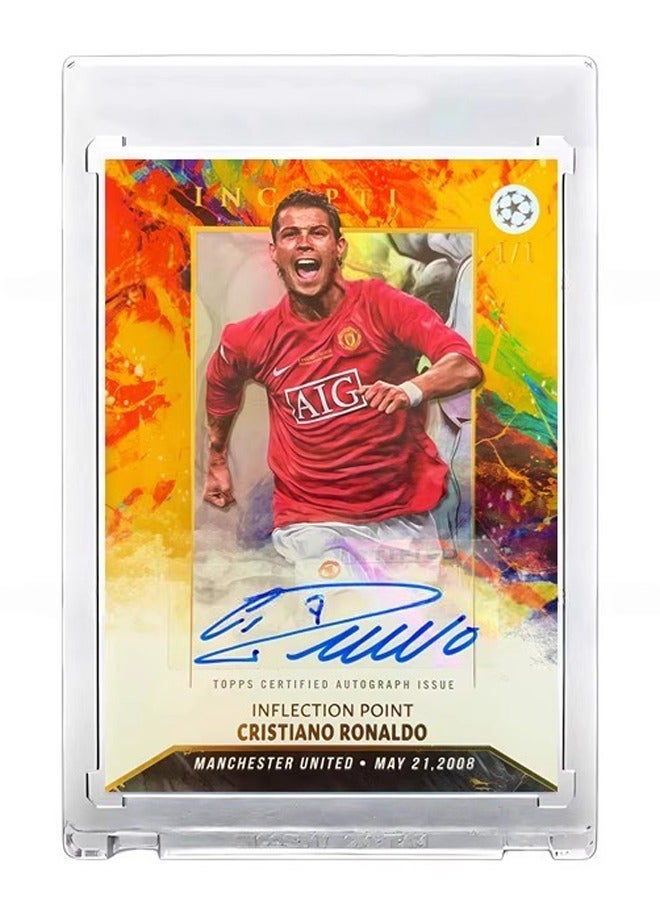 Topps Ronaldo Football Autographed Trading Card Single Signature Sports Card Refractor Collector’s Edition Sports Memorabilia for Fans and Collectors - Image 1