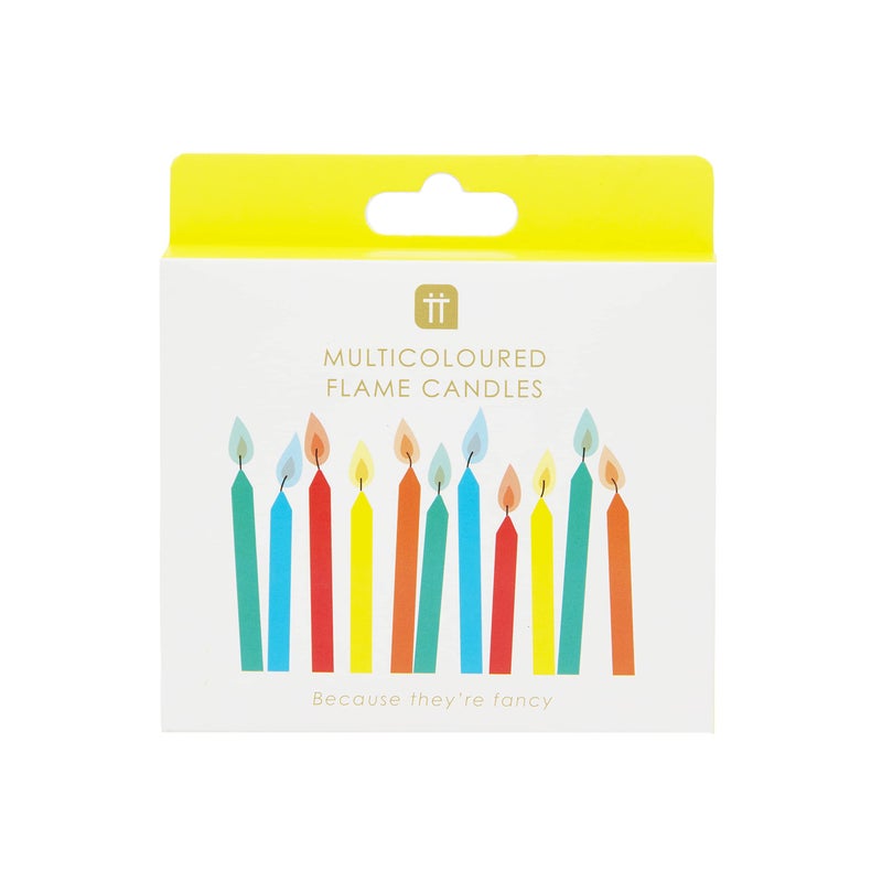 Talking Tables 12 Coloured Flame Birthday Candles for Cake Decorations, Magic Party, Angel Flames - Image 1
