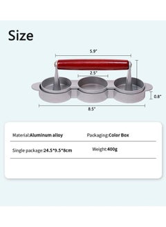 SYOSI Small Meat Patty Press Maker, (Three 2.5-inch molds) Three Patty Meat Press Triple Burger Patty Press Triple Patty Burger Press Tool Homemade Burger Patty Press for Mini Burger,Barbecue,Picnic,Camping  - Image 5