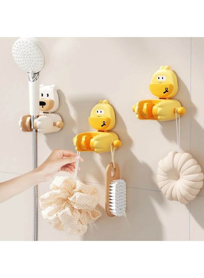 Yellow Cartoon Suction Cup Shower Head Holder Strong Non Punching Wall Mounted Movable Hook - Image 2