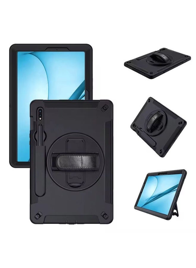 Cat - Cot cat-cot  360 rotation three layers protection with shoulder strap for Samsung Galaxy Tab S7 11.0inch Model T870/T875, black color material - Image 1