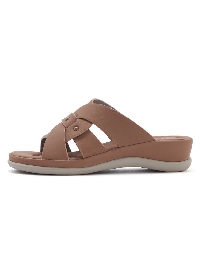 NIBEMINENT Summer Slides Women Leisure Narrow Band Solid Color Shoes Cross Straps Dressy Slip on Open Toe Slippers  - Image 4