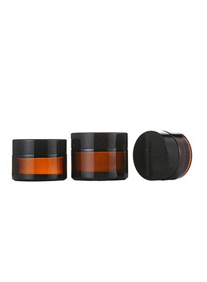 VANTOBEST 6Pcs 5ml/0.17oz Mini Portable Amber Glass Jars with White Inner Liners and Black Lids Empty Refillable Makeup Storage Container Bottle Cans Dispenser for Lotion Cream Lip Balm  - Image 5