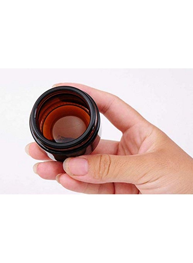 VANTOBEST 6Pcs 5ml/0.17oz Mini Portable Amber Glass Jars with White Inner Liners and Black Lids Empty Refillable Makeup Storage Container Bottle Cans Dispenser for Lotion Cream Lip Balm  - Image 3