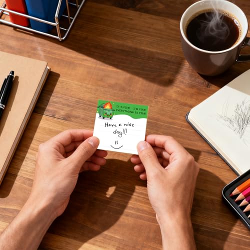 INCOK Funny Sticky Notes for Work - 9 PCS Novelty Memo Note Pads, Sarcastic Self Adhesive Notepads, Fun School Office Supplies for Coworker Teacher Students - Image 2