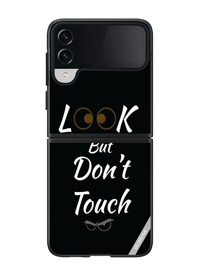 VR CREATIVE غطاء حماية لهاتف سامسونج جالكسي زد فليب 4 - تصميم Look But Dont Touch متعدد الألوان - Image 1