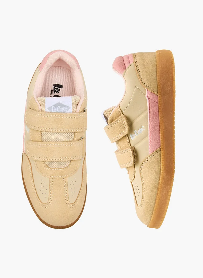 Lee Cooper Girls' Colourblock Sneakers with Hook and Loop Closure