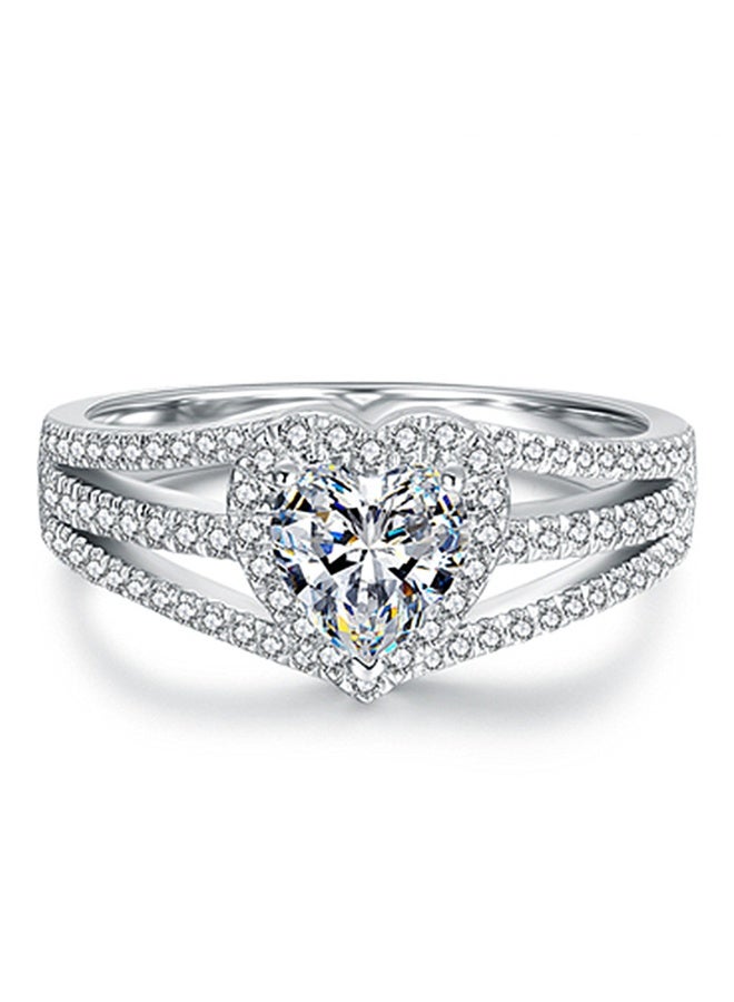KUYING Heart Shaped Diamond Ring With Three-layer Weaving Design - Image 1