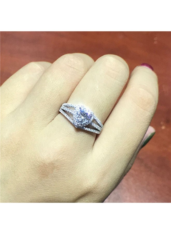 KUYING Heart Shaped Diamond Ring With Three-layer Weaving Design - Image 2