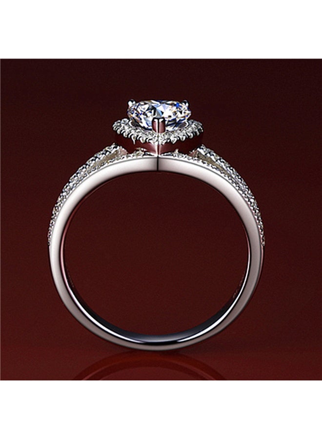 KUYING Heart Shaped Diamond Ring With Three-layer Weaving Design - Image 3