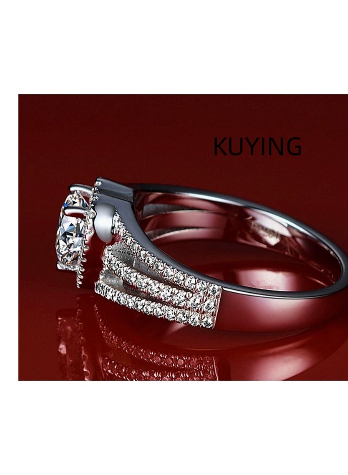 KUYING Heart Shaped Diamond Ring With Three-layer Weaving Design - Image 4