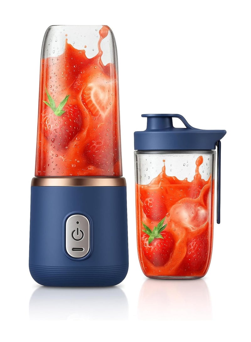 vexa pro Portable Blender 400ml, USB Rechargeable Personal Blender with 6 Blades, Smoothie & Juice Maker for Travel, Home, Office, Gym, BPA-Free Mini Juicer - Image 1