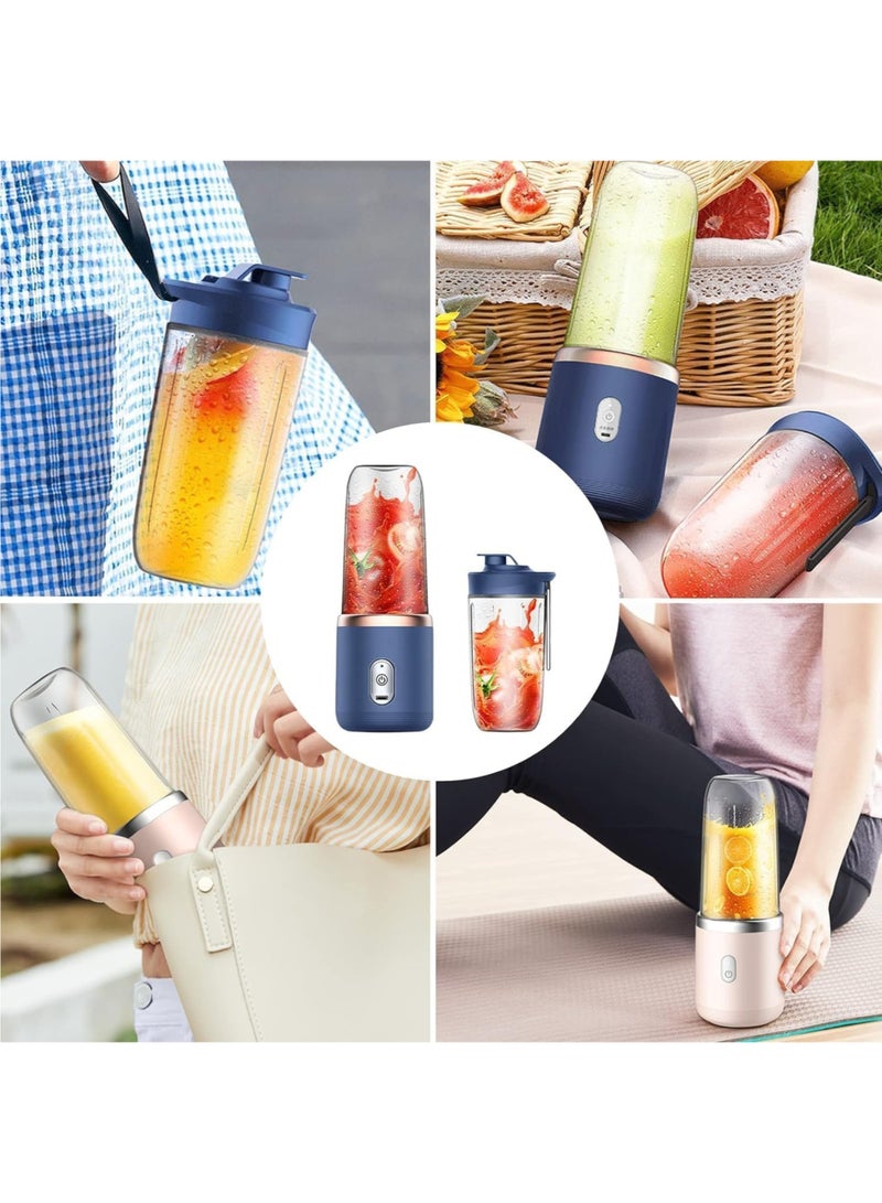 vexa pro Portable Blender 400ml, USB Rechargeable Personal Blender with 6 Blades, Smoothie & Juice Maker for Travel, Home, Office, Gym, BPA-Free Mini Juicer - Image 2
