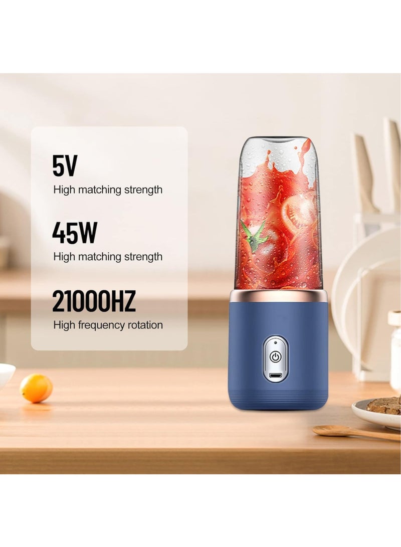 vexa pro Portable Blender 400ml, USB Rechargeable Personal Blender with 6 Blades, Smoothie & Juice Maker for Travel, Home, Office, Gym, BPA-Free Mini Juicer - Image 5