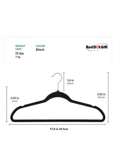 50 Pieces Black Non-Slip Velvet Hangers 44.5cm With 360 Degree Rotatable Hook,Durable and  Slim - pzsku/Z120C0D40AD240BB24DBFZ/45/_/1643035611/64d0ba1a-7bf5-4776-ba9f-8a11ac482009