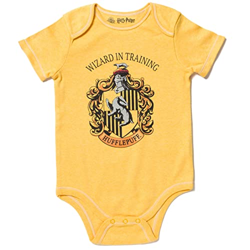 Harry Potter Gryffindor Hufflepuff Ravenclaw Slytherin Infant Baby Boys 4 Pack Bodysuits 12 Months - Image 3