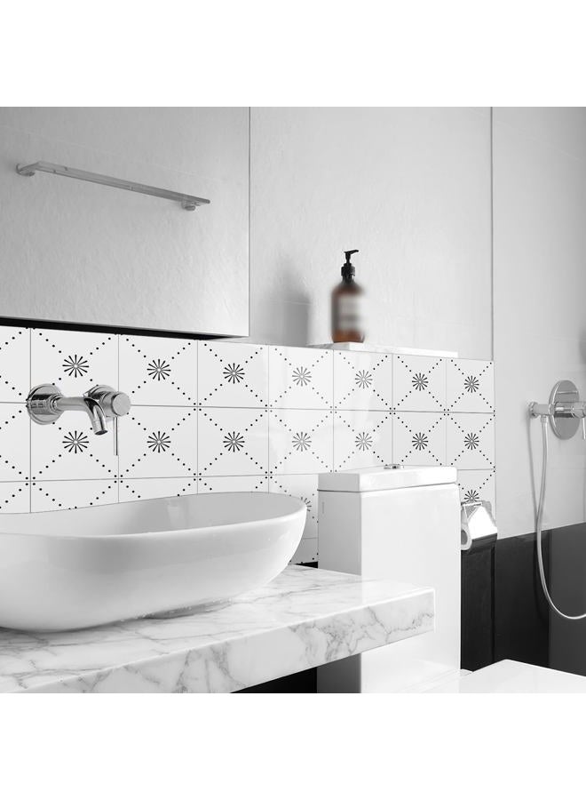 SVNOOC Peel & Stick Wall Tile Stickers 12 PCS Backsplash Self Adhesive 6" x 6", Decorative Wall Stickers for Kitchen Bathroom Tile Decals Waterproof Removable (Black) - Image 4