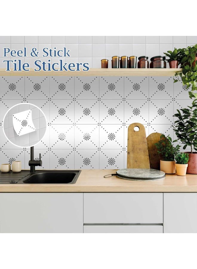 SVNOOC Peel & Stick Wall Tile Stickers 12 PCS Backsplash Self Adhesive 6" x 6", Decorative Wall Stickers for Kitchen Bathroom Tile Decals Waterproof Removable (Black) - Image 2