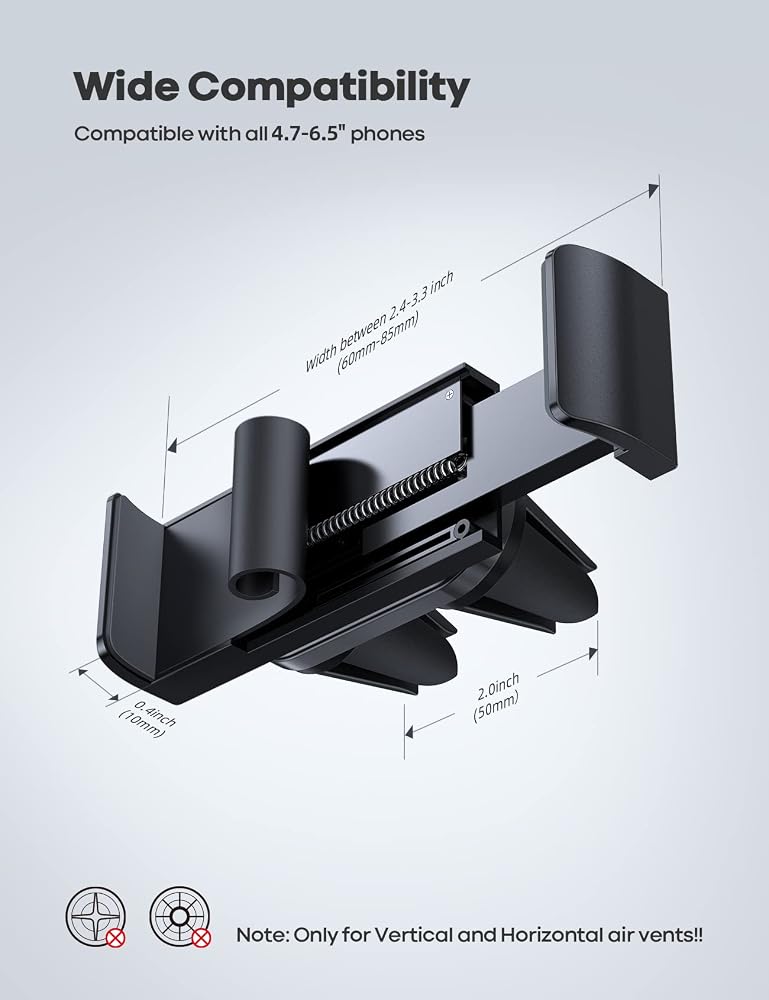 Lamicall Car Vent Phone Mount Two Grips Design Phone Holders for Your Car - Image 5