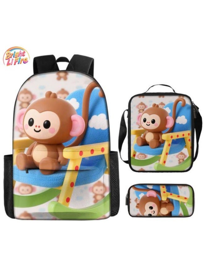Bright Li Fire Cute cartoon bag set | shoulder + handbag + stationery bag | school season/holiday gift hot recommendation  - Image 1