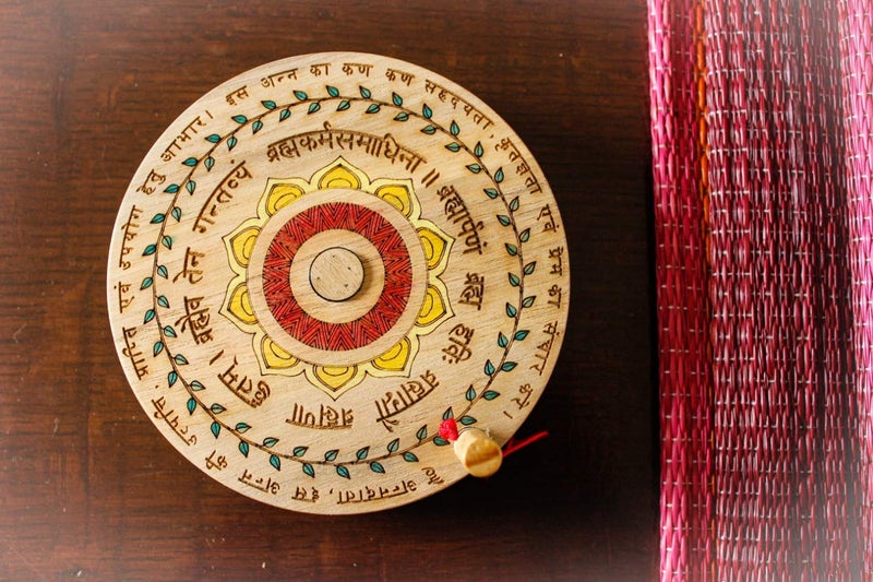 White Light Elements Anna Aabhar Chakra-Gratitude to the source Handmade Teak wood Multicolor Hand painted decorative Kitchen tools dinnerware items Dining table wooden decor accessories Antique Spiritual Gift Items Housewarming Gift - Image 3