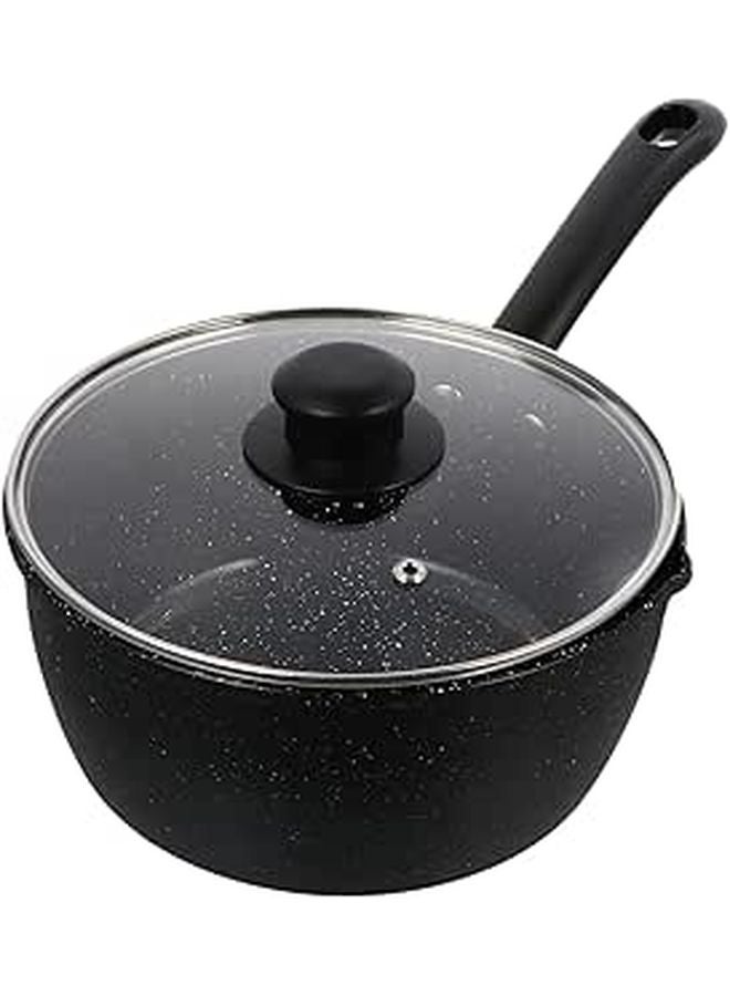 20cm Nonstick Milk Pan with Lid Saucepan for Soup Noodles Stove Top Compatible - Image 1