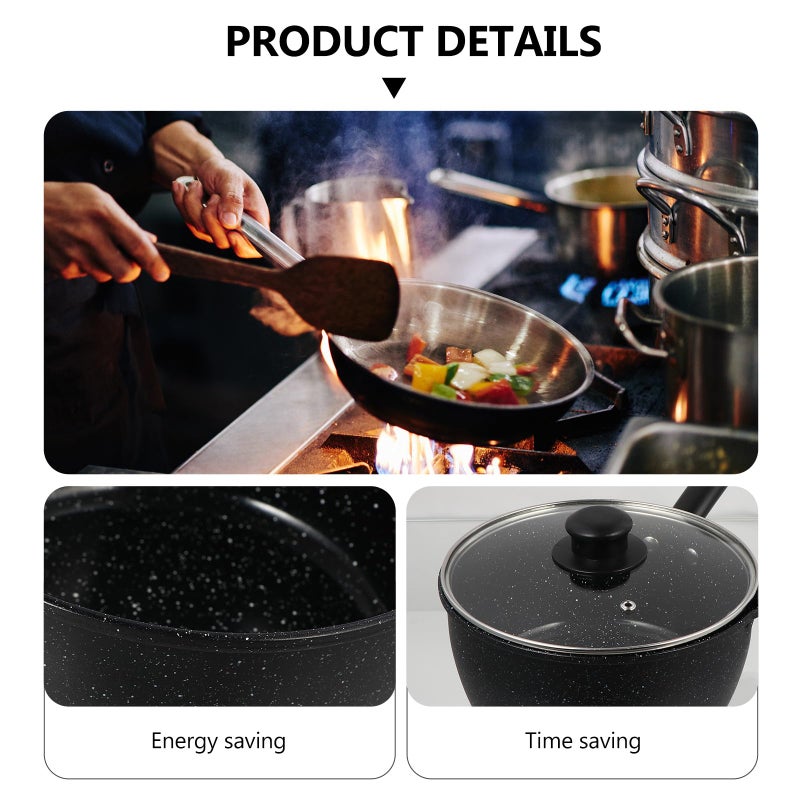 20cm Nonstick Milk Pan with Lid Saucepan for Soup Noodles Stove Top Compatible - Image 4