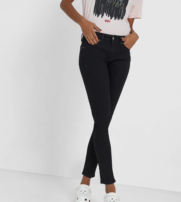 Levi's 711 Black Skinny Fit Mid Rise Jeans