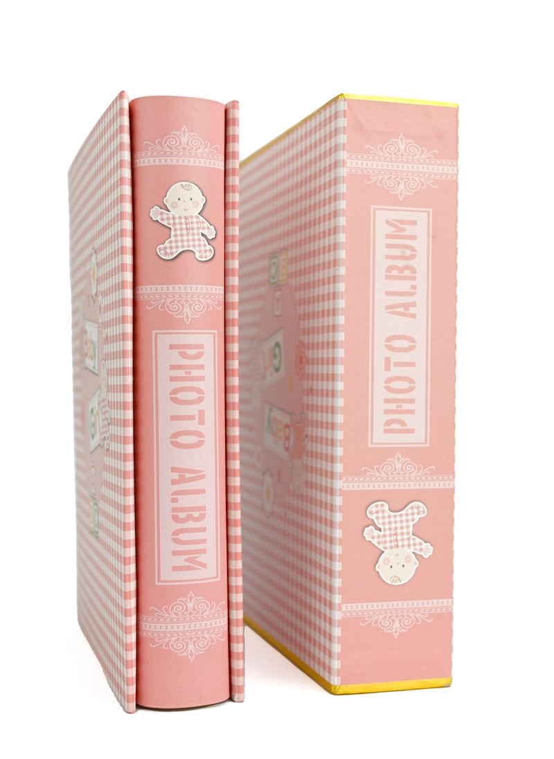 Generic - Pink Photo Album For Baby, Album Book For Pictures Of Kids, Born Pink Album To Store Memories, Premium Quality Photo Album Book, Baby Memory Book For Photos, Baby Book Memory For Children - Image 1