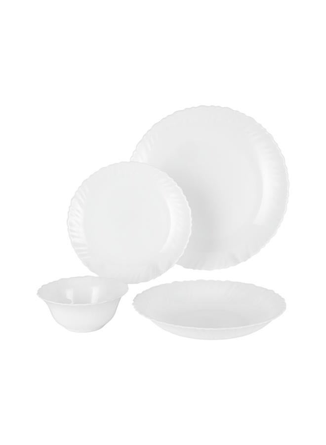 Royalford 16 Piece Classic Opalware Dinner Set | Includes Dinner, Deep and Dessert Plates and Serving Bowls | Dishwasher-Safe  Freezer and Microwave Safe | Chip-Resistant and Food-Grade/ White WHITE - Image 3