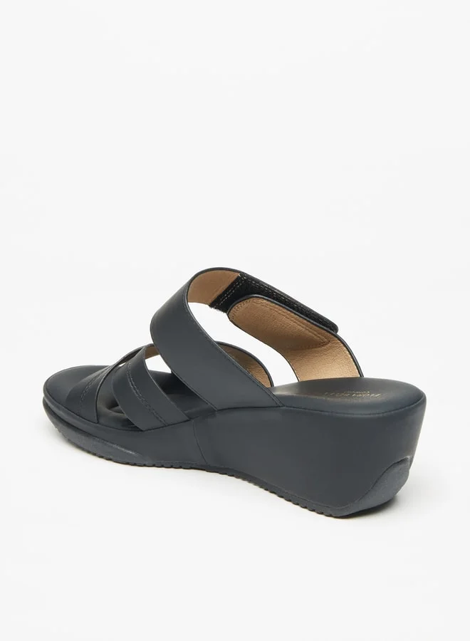 Flora Bella By Shoexpress Women's Solid Cross Strap Sandals with Wedge Heels