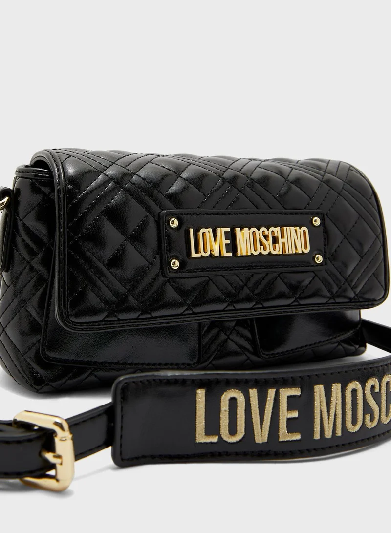Love Moschino Quilted Flap Over Crossbody