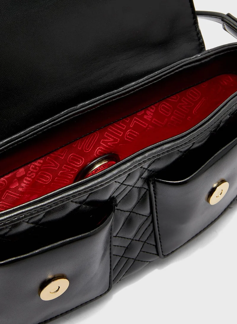 Love Moschino Quilted Flap Over Crossbody