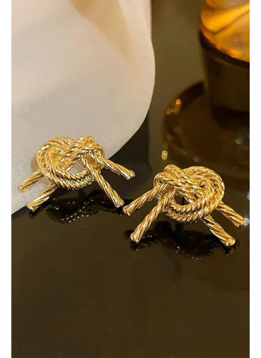 باهلس Trend Gold Knot Vintage Earrings