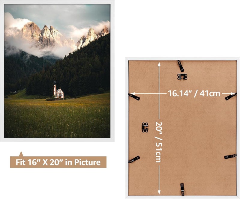 جيفت جاردن إطار الصورة Giftgarden مقاس 40 × 50 سم، إطار فردي للصور واللوحات مقاس 50 × 40 سم، إطار ملصق كبير - للتعليق الأفقي أو الرأسي فقط على الحائط، إطار صورة أبيض - Image 2
