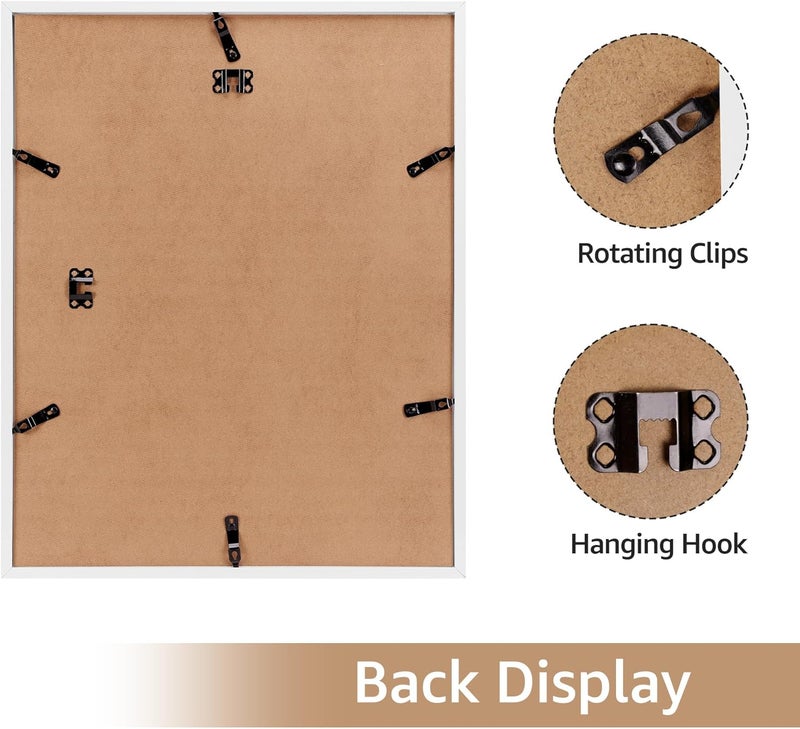 جيفت جاردن إطار الصورة Giftgarden مقاس 40 × 50 سم، إطار فردي للصور واللوحات مقاس 50 × 40 سم، إطار ملصق كبير - للتعليق الأفقي أو الرأسي فقط على الحائط، إطار صورة أبيض - Image 3