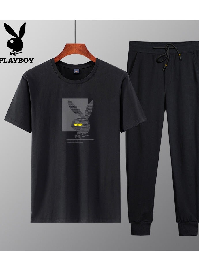 PLAYBOY Men's Casual Summer Short Sleeved Sports Set  - Image 1