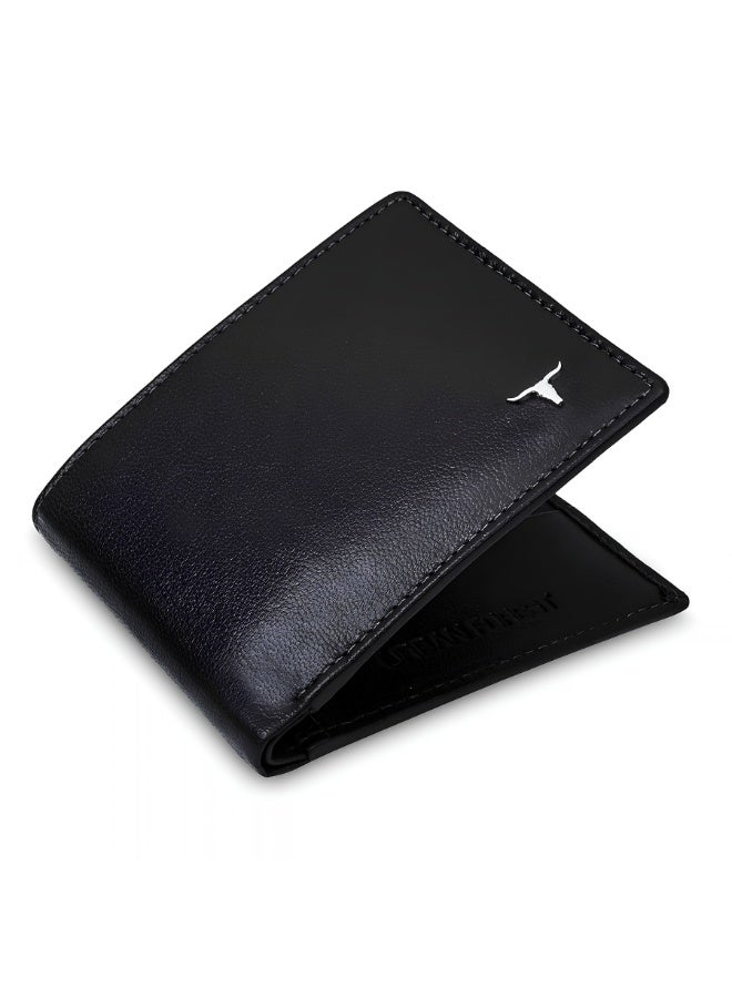 URBANFOREST URBAN FOREST George Black Leather Wallet for Men, 8 Card Slots, 2 Currency Compartments and 2 Secret Pockets, Stylish Bifold Wallet, Premium Gift - Image 1
