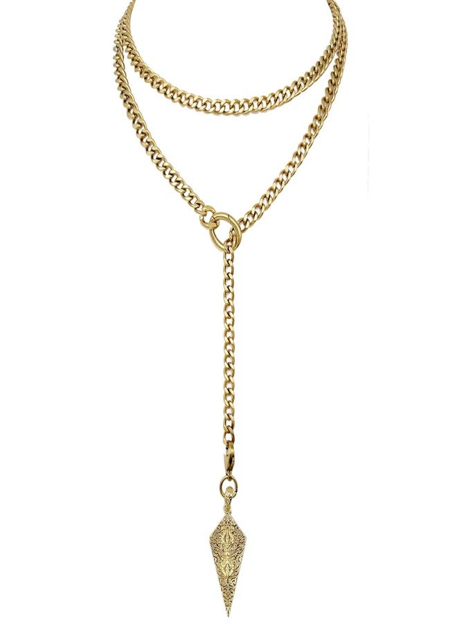 EverGlimp 18K Gold Plated Knight's Shield Slip Chain for Women, 39'', Gold Plated, No Gemstone - Image 1