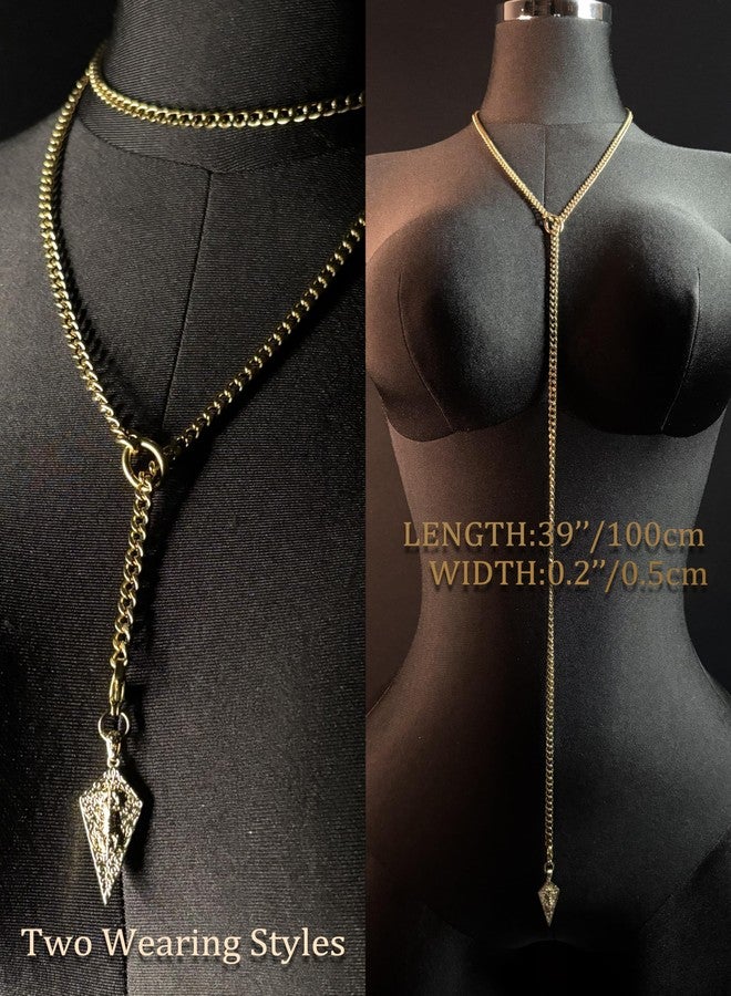 EverGlimp 18K Gold Plated Knight's Shield Slip Chain for Women, 39'', Gold Plated, No Gemstone - Image 5